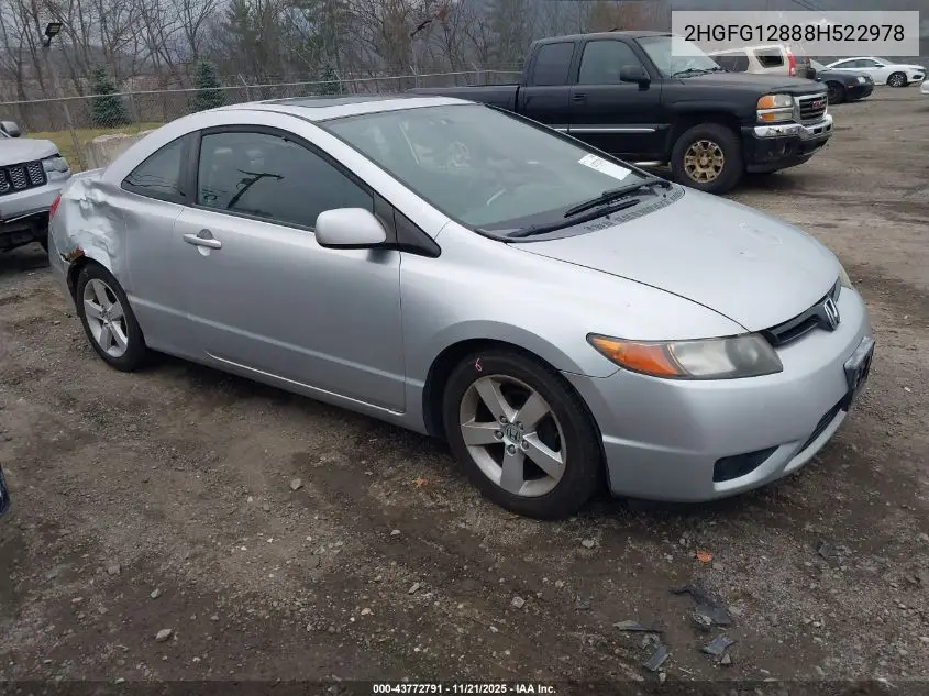 2HGFG12888H522978 2008 Honda Civic Ex