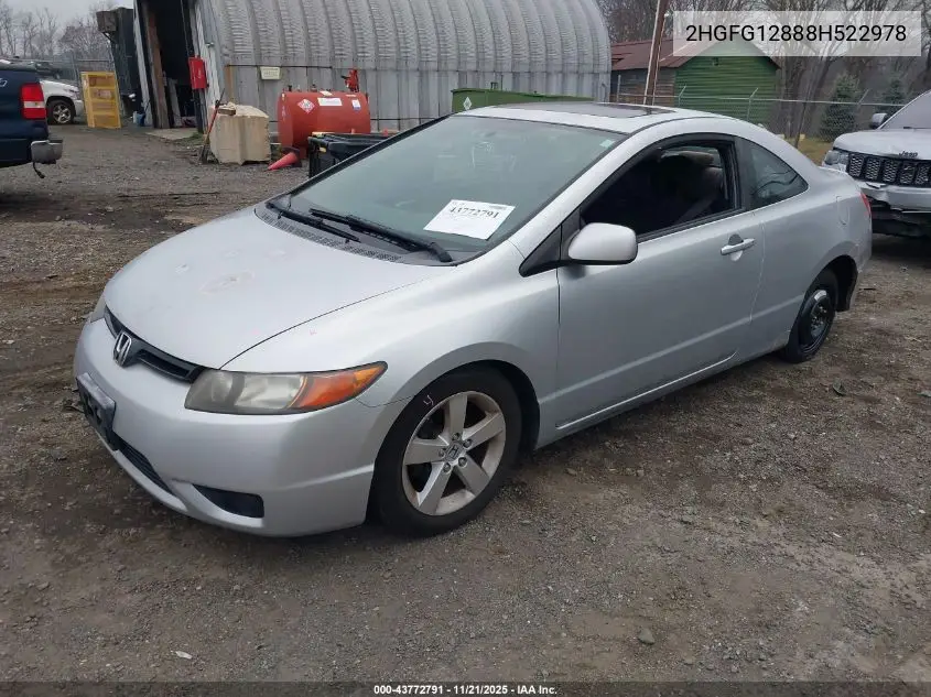 2HGFG12888H522978 2008 Honda Civic Ex