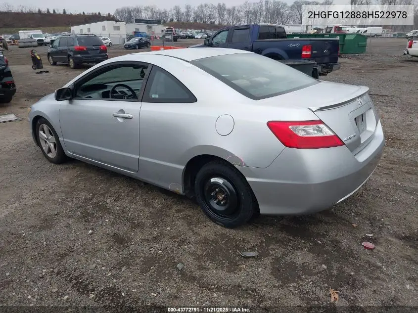 2HGFG12888H522978 2008 Honda Civic Ex