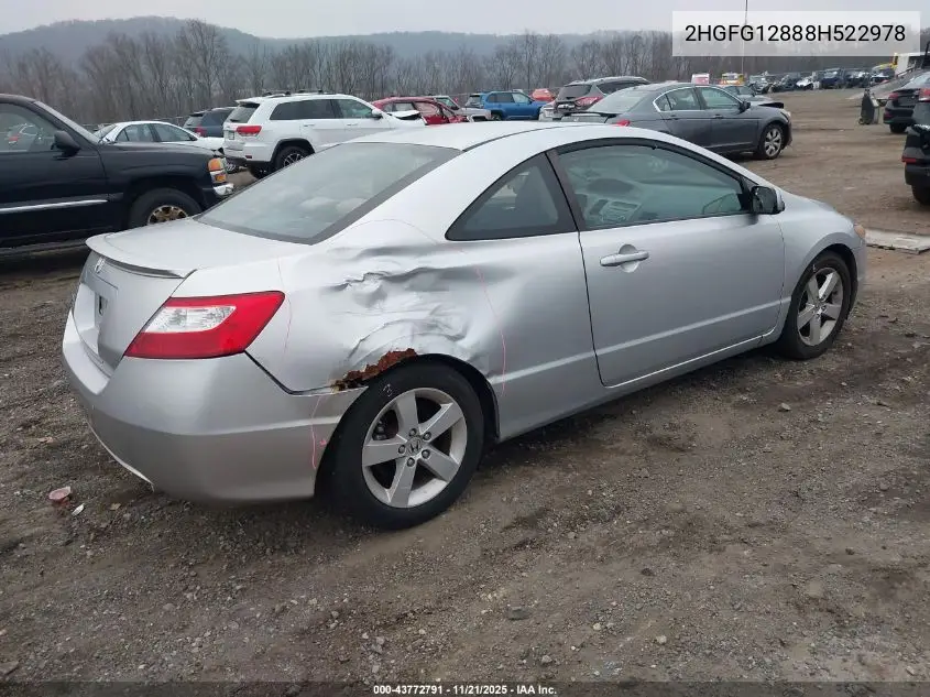 2HGFG12888H522978 2008 Honda Civic Ex