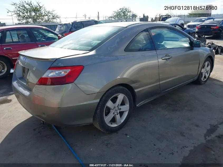 2HGFG12818H576980 2008 Honda Civic Ex
