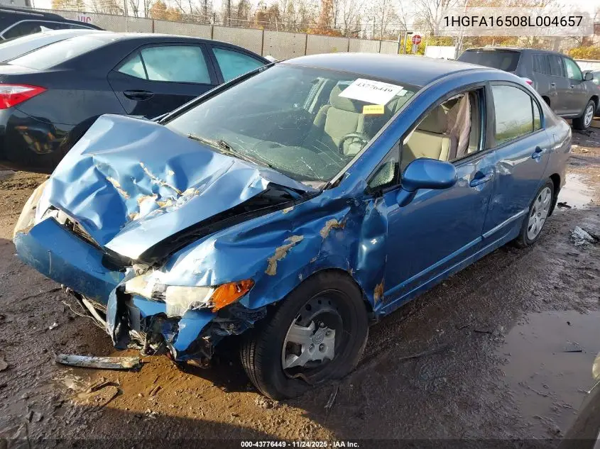 1HGFA16508L004657 2008 Honda Civic Lx