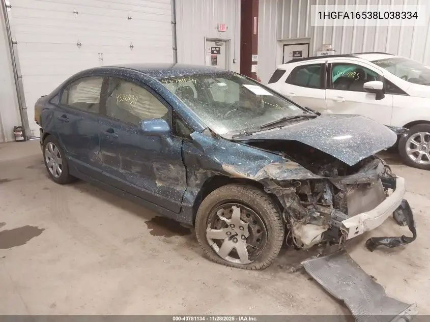 1HGFA16538L038334 2008 Honda Civic Lx