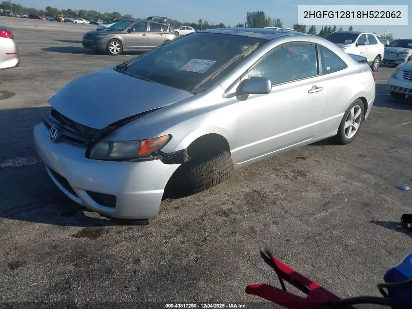 2HGFG12818H522062 2008 Honda Civic Ex