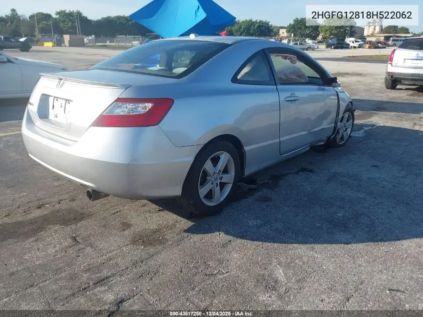 2HGFG12818H522062 2008 Honda Civic Ex