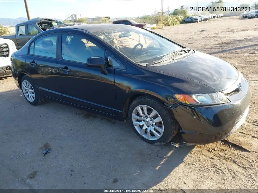 2HGFA16578H343221 2008 Honda Civic Lx
