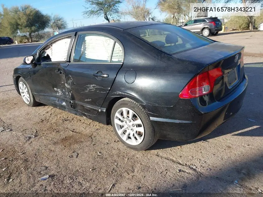 2HGFA16578H343221 2008 Honda Civic Lx