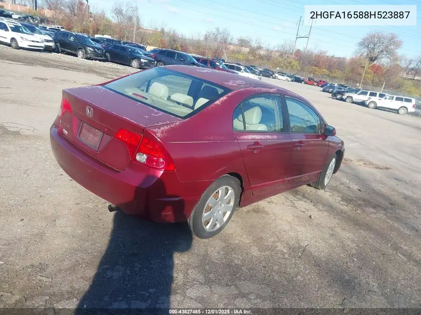 2HGFA16588H523887 2008 Honda Civic Lx