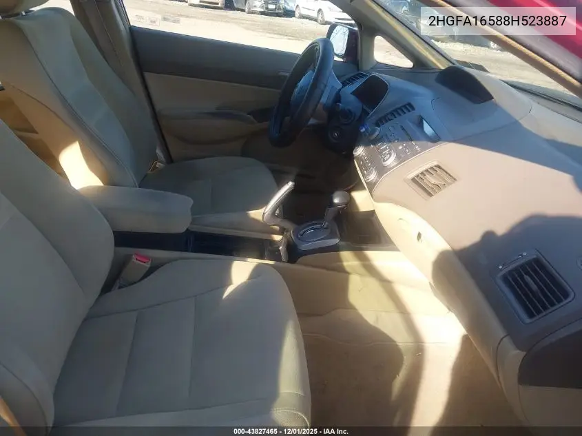 2HGFA16588H523887 2008 Honda Civic Lx