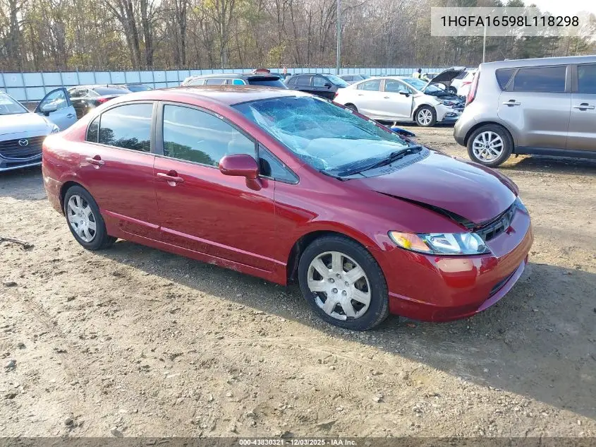 1HGFA16598L118298 2008 Honda Civic Lx