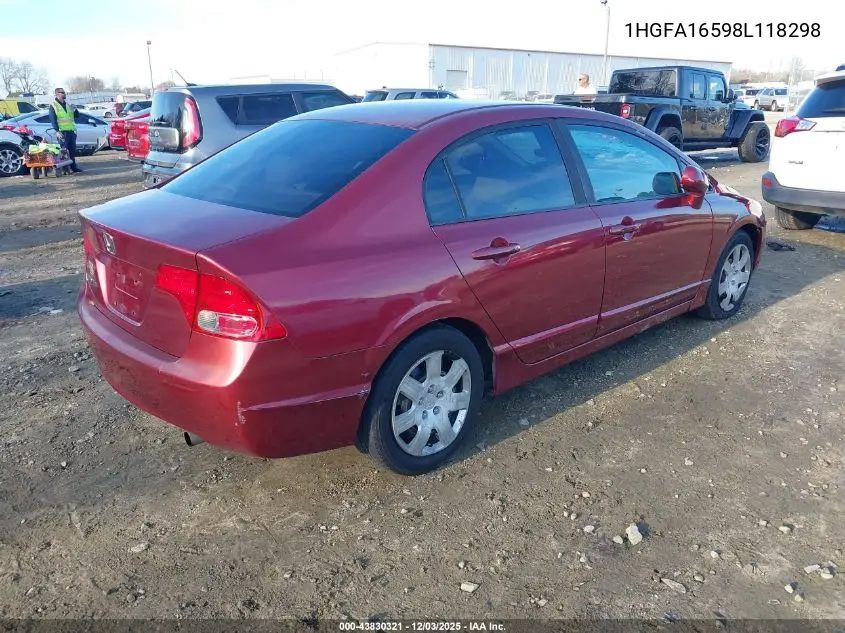 1HGFA16598L118298 2008 Honda Civic Lx
