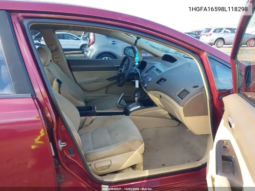 1HGFA16598L118298 2008 Honda Civic Lx