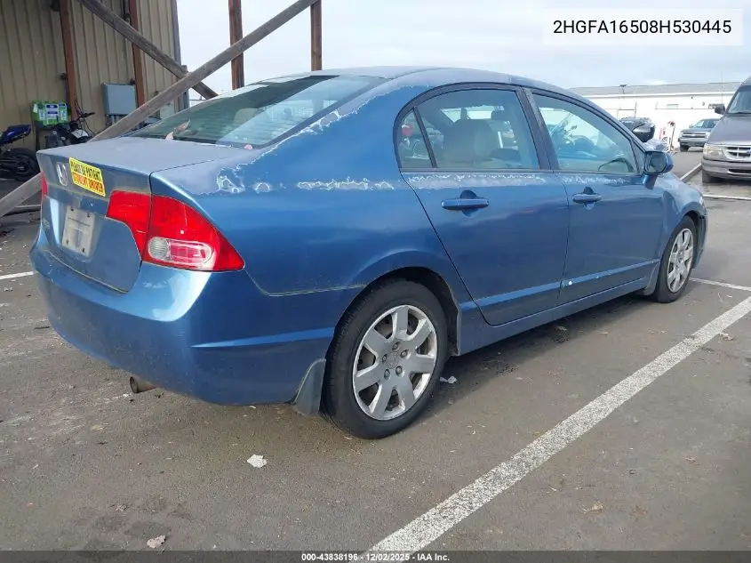 2HGFA16508H530445 2008 Honda Civic Lx