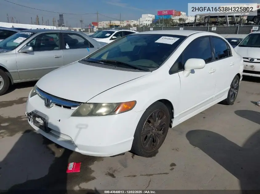 2HGFA16538H325802 2008 Honda Civic Lx