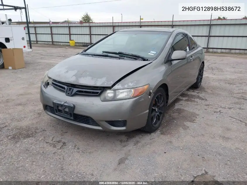 2HGFG12898H538672 2008 Honda Civic Ex
