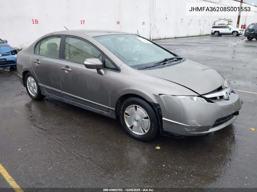 JHMFA36208S001553 2008 Honda Civic Hybrid