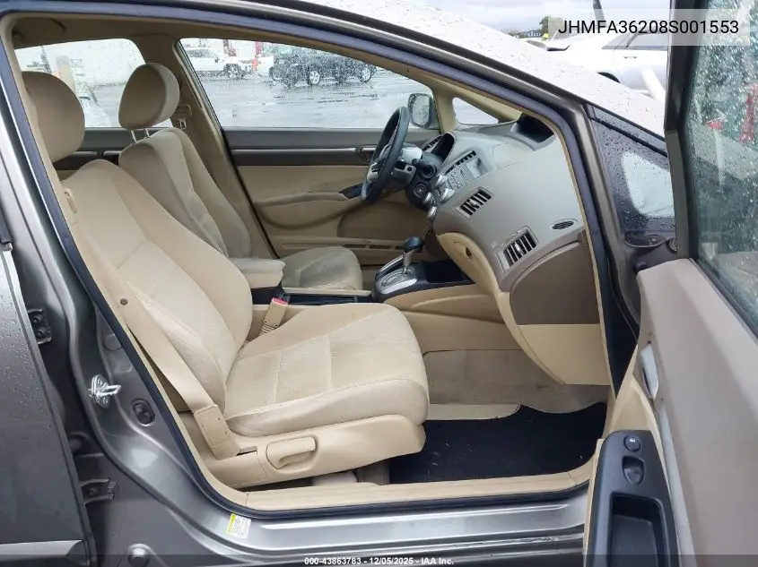 JHMFA36208S001553 2008 Honda Civic Hybrid