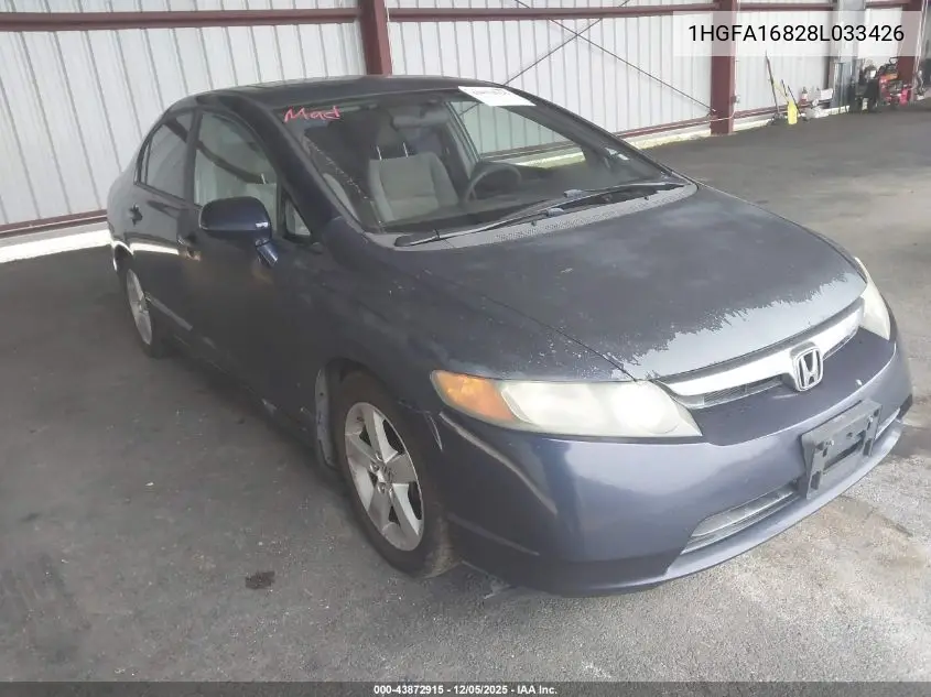 1HGFA16828L033426 2008 Honda Civic Ex