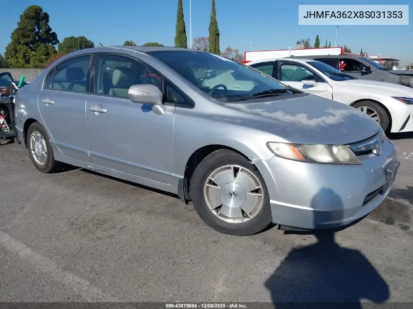 JHMFA362X8S031353 2008 Honda Civic Hybrid