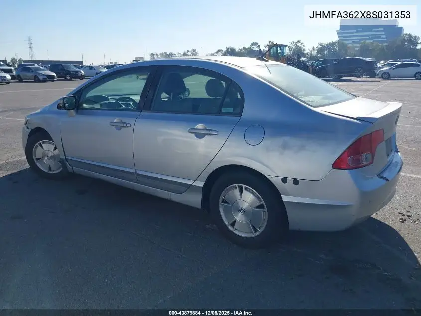JHMFA362X8S031353 2008 Honda Civic Hybrid