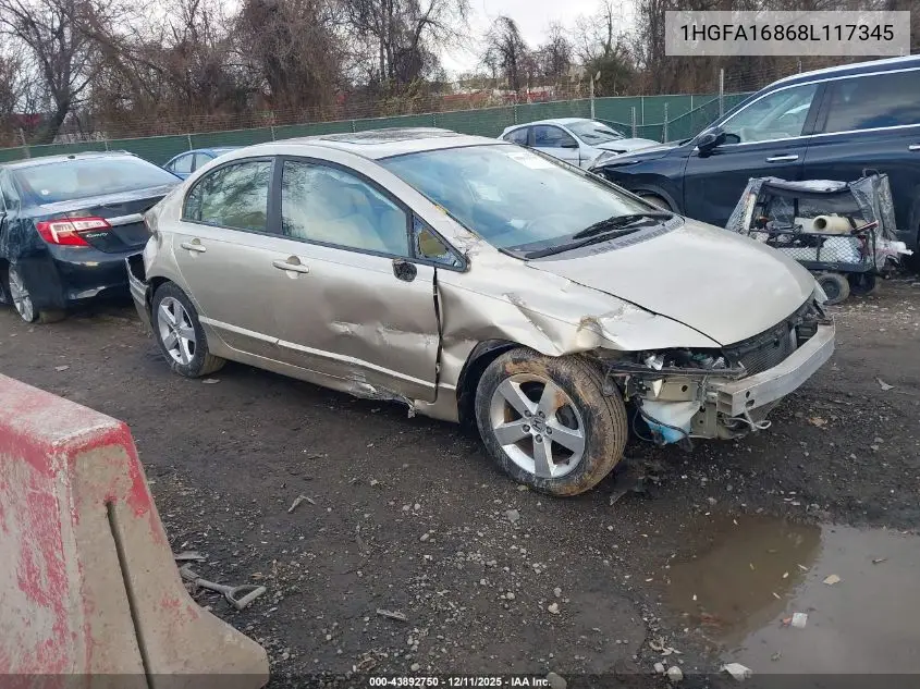 1HGFA16868L117345 2008 Honda Civic Ex