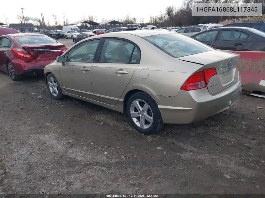 1HGFA16868L117345 2008 Honda Civic Ex