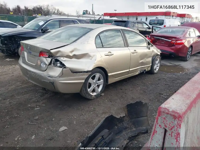 1HGFA16868L117345 2008 Honda Civic Ex