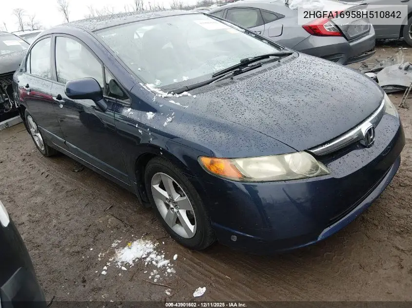 2HGFA16958H510842 2008 Honda Civic Ex-L