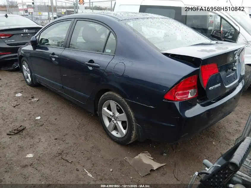 2HGFA16958H510842 2008 Honda Civic Ex-L