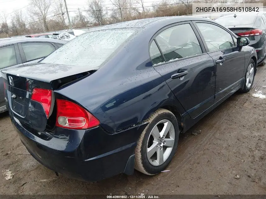 2HGFA16958H510842 2008 Honda Civic Ex-L