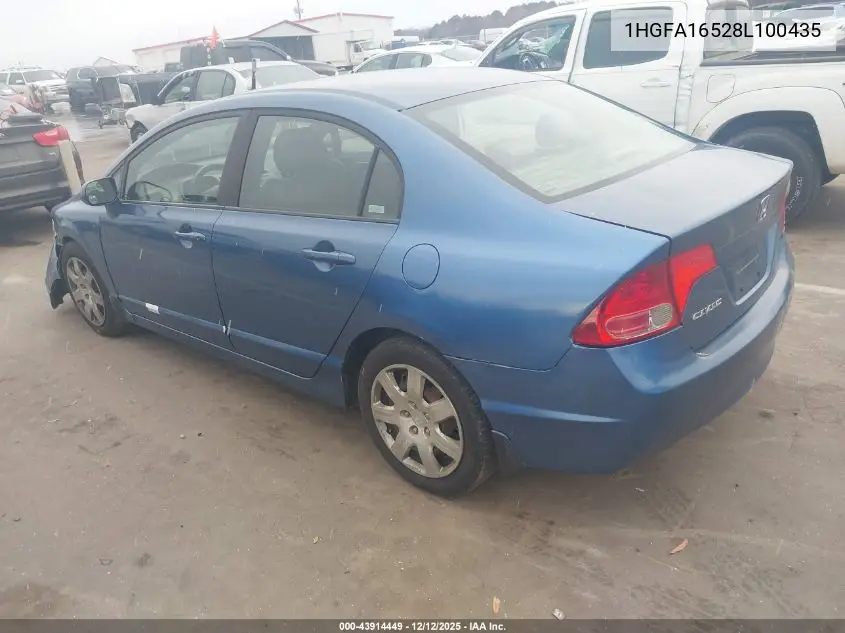 1HGFA16528L100435 2008 Honda Civic Lx