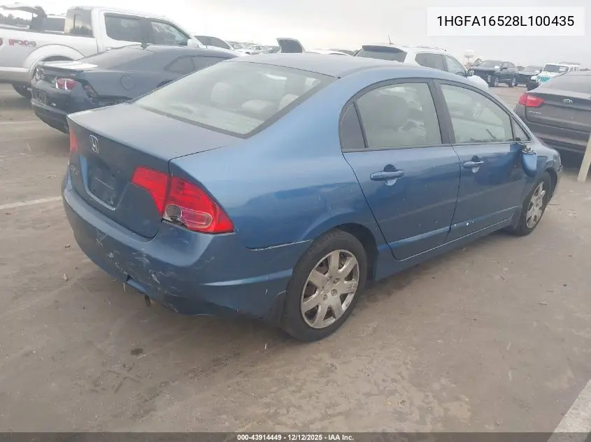 1HGFA16528L100435 2008 Honda Civic Lx