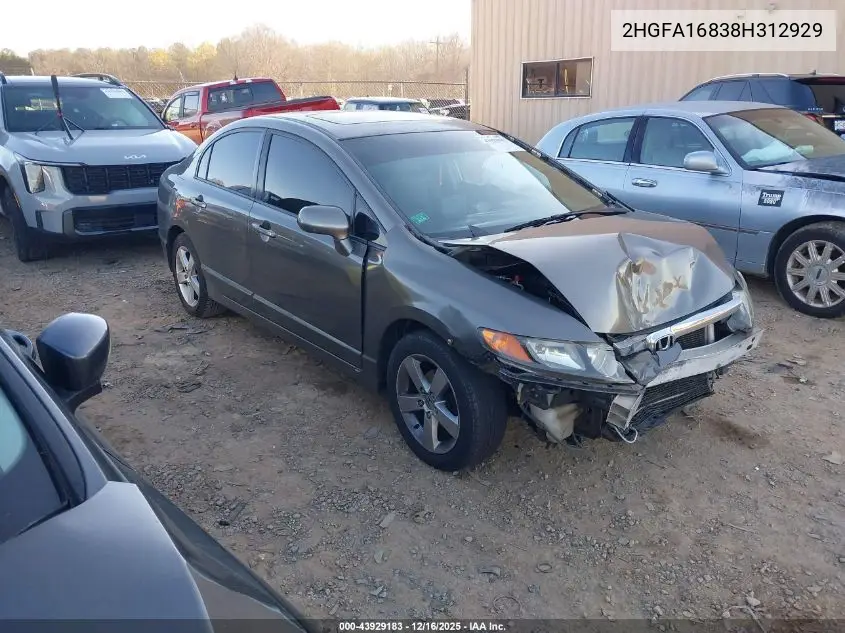 2HGFA16838H312929 2008 Honda Civic Ex
