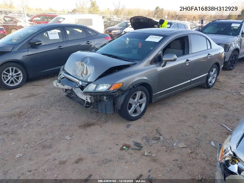 2HGFA16838H312929 2008 Honda Civic Ex