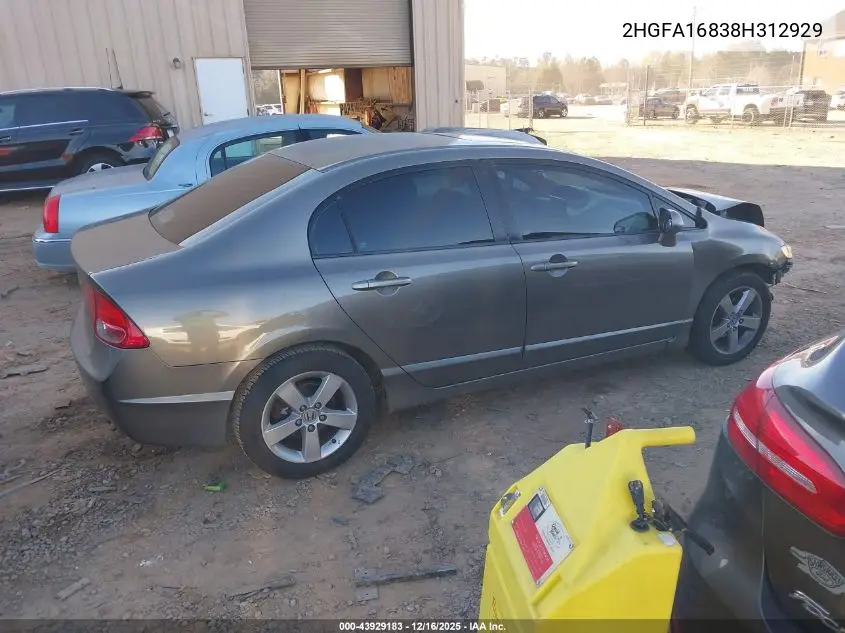 2HGFA16838H312929 2008 Honda Civic Ex