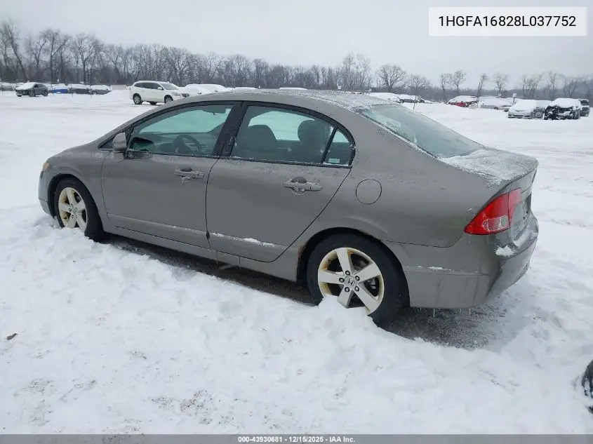 1HGFA16828L037752 2008 Honda Civic Ex