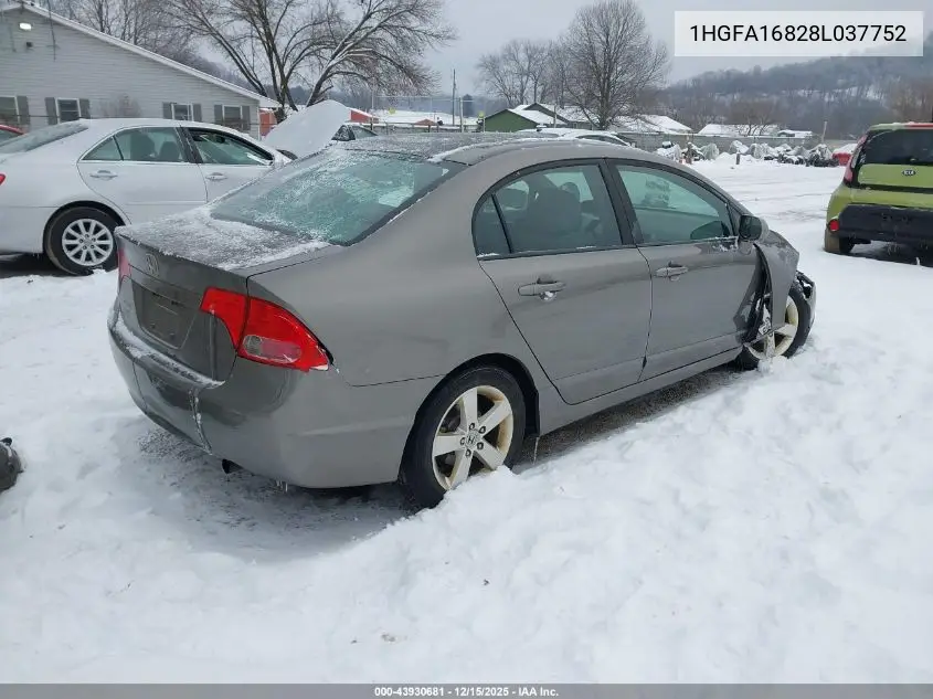 1HGFA16828L037752 2008 Honda Civic Ex