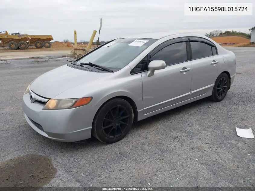 1HGFA15598L015724 2008 Honda Civic Lx