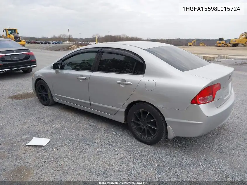 1HGFA15598L015724 2008 Honda Civic Lx