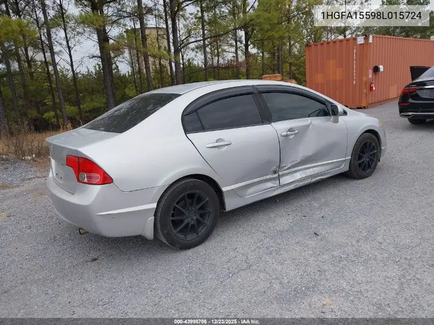 1HGFA15598L015724 2008 Honda Civic Lx