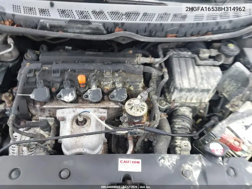 2HGFA16538H314962 2008 Honda Civic Lx