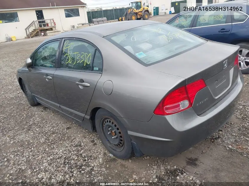 2HGFA16538H314962 2008 Honda Civic Lx