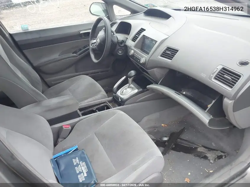 2HGFA16538H314962 2008 Honda Civic Lx