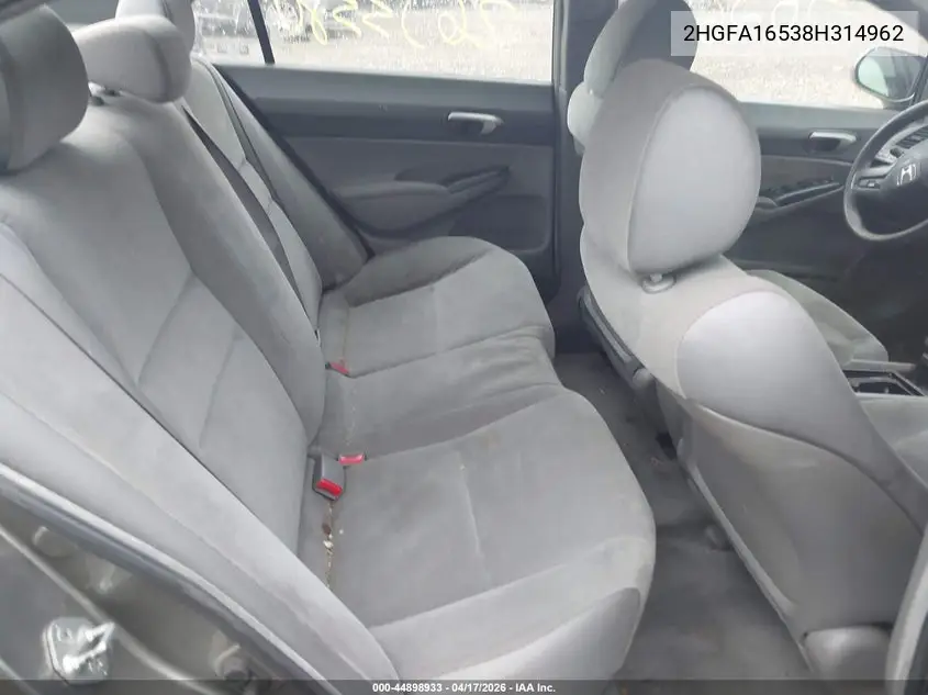 2HGFA16538H314962 2008 Honda Civic Lx