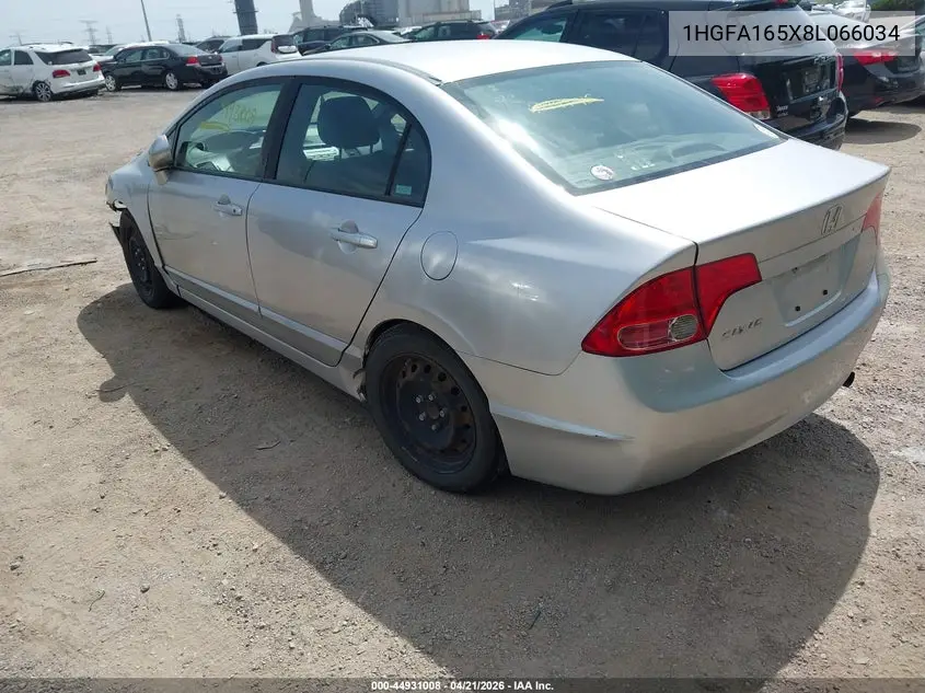 1HGFA165X8L066034 2008 Honda Civic Lx