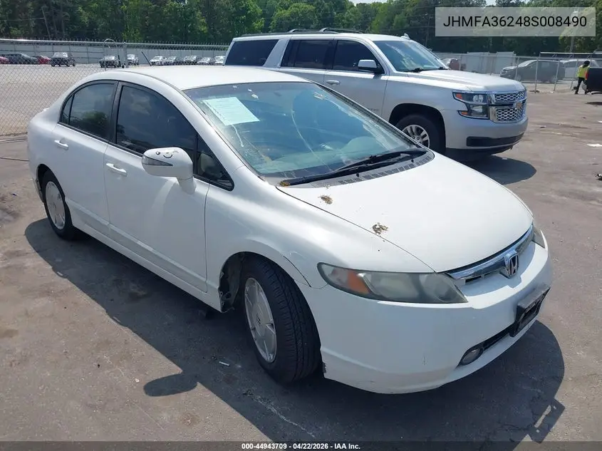 JHMFA36248S008490 2008 Honda Civic Hybrid