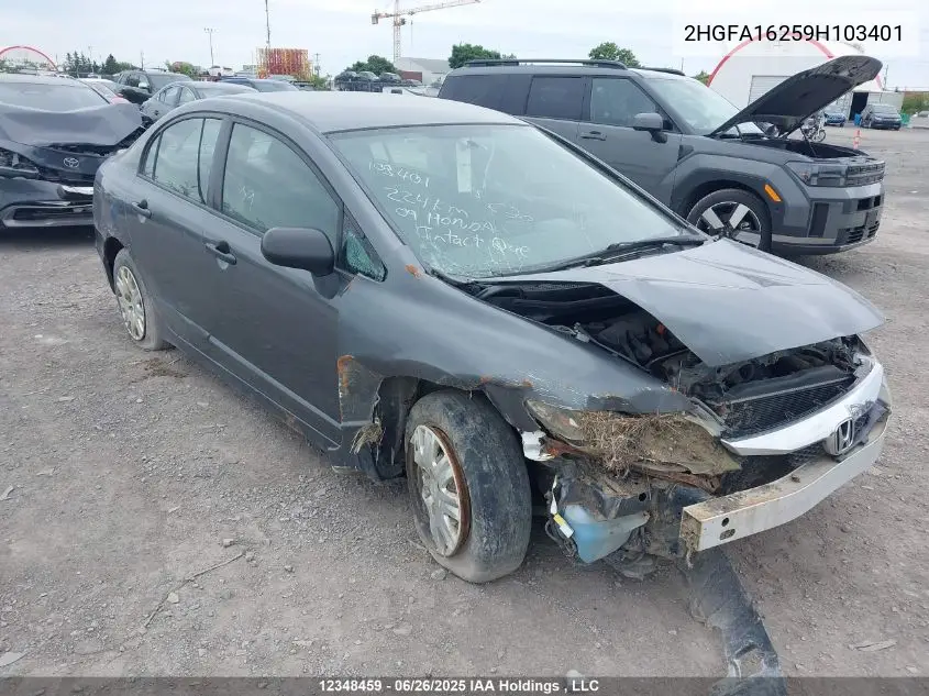 2HGFA16259H103401 2009 Honda Civic Sdn