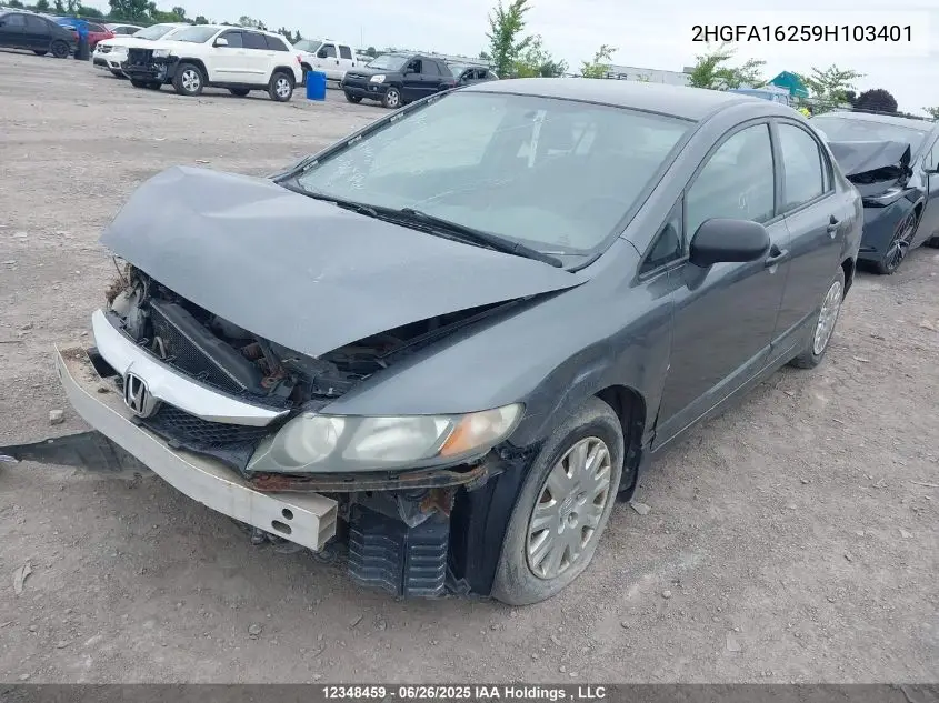 2HGFA16259H103401 2009 Honda Civic Sdn