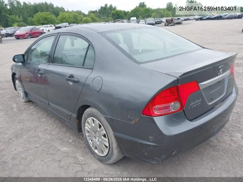 2HGFA16259H103401 2009 Honda Civic Sdn