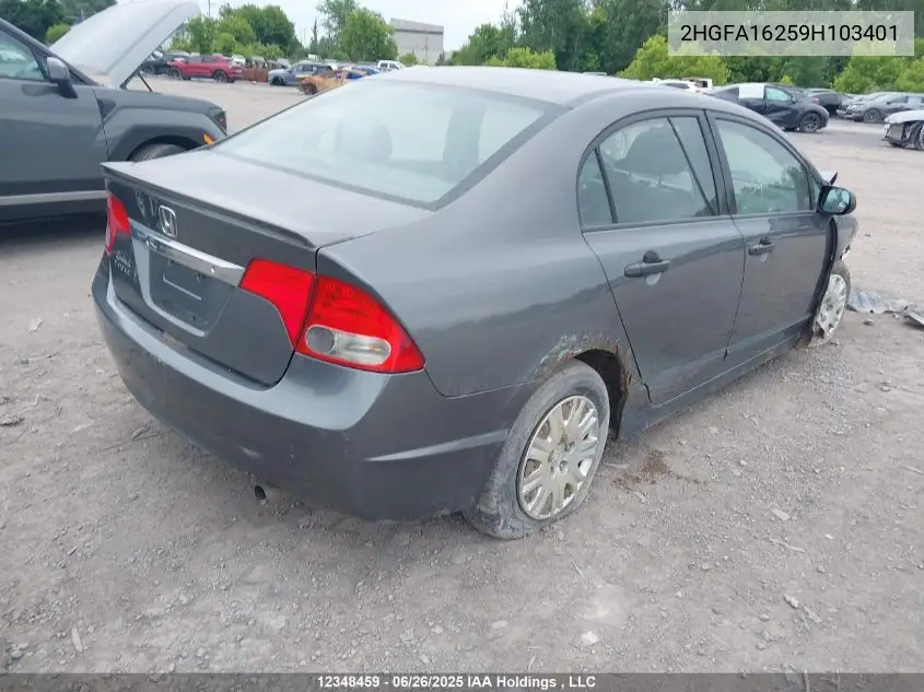 2HGFA16259H103401 2009 Honda Civic Sdn